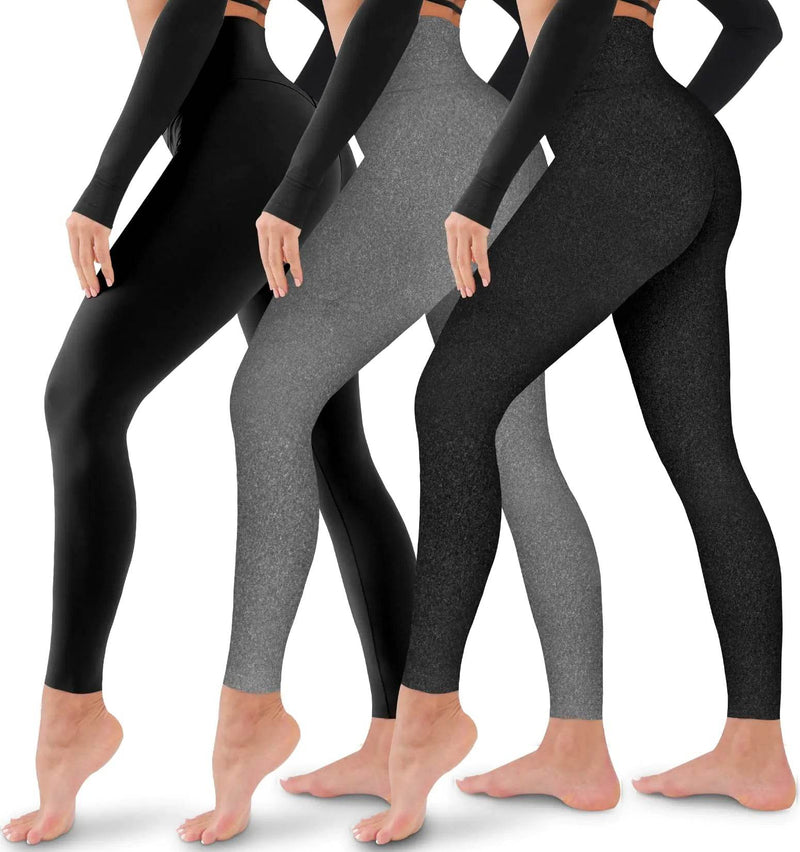 3 Pack Leggings for Women-No See-Through High Waisted Tummy Control Yoga Pants Workout Running Legging Assorted23 Large-X-Large - Global Merch Markets