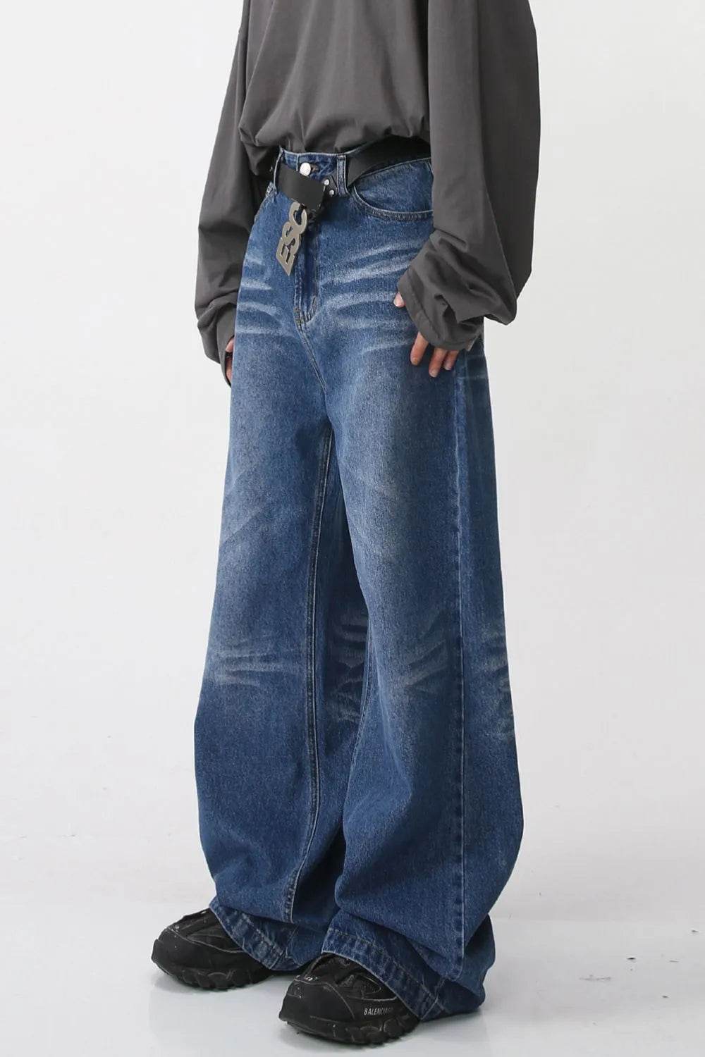 Wide Leg Jeans with Pockets - Global Merch Markets