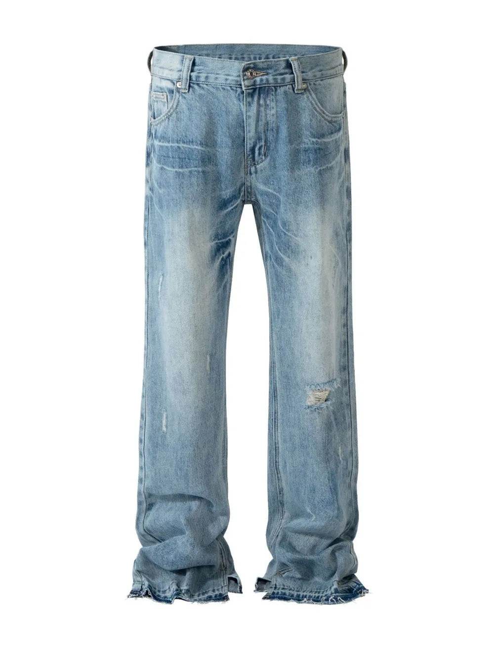 Men's Distressed Raw Hem Jeans - Global Merch Markets