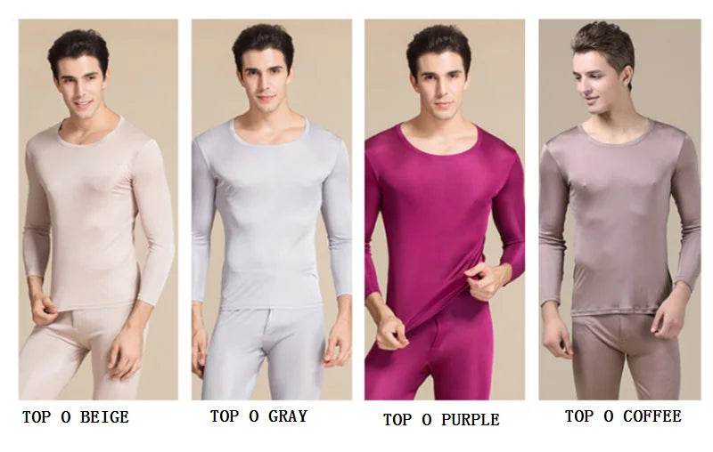 real silk under wear men thermal underwear thermo shirt men sexy clothes mens inner undershirt male clothing classic warm wears - Global Merch Markets