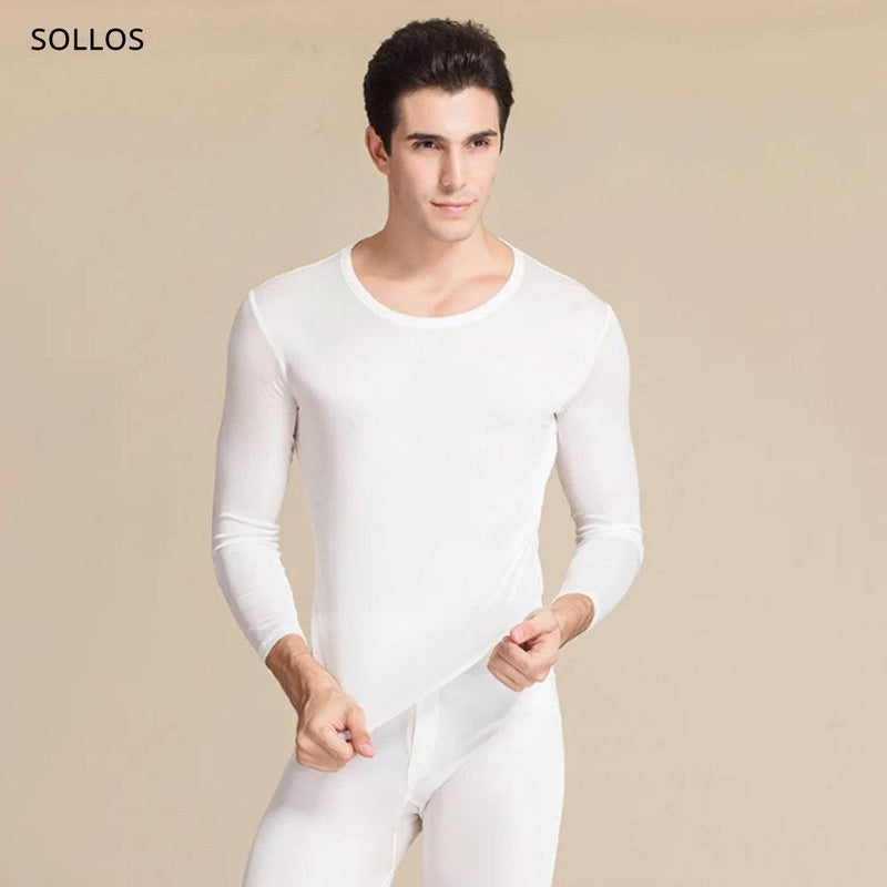 real silk under wear men thermal underwear thermo shirt men sexy clothes mens inner undershirt male clothing classic warm wears - Global Merch Markets