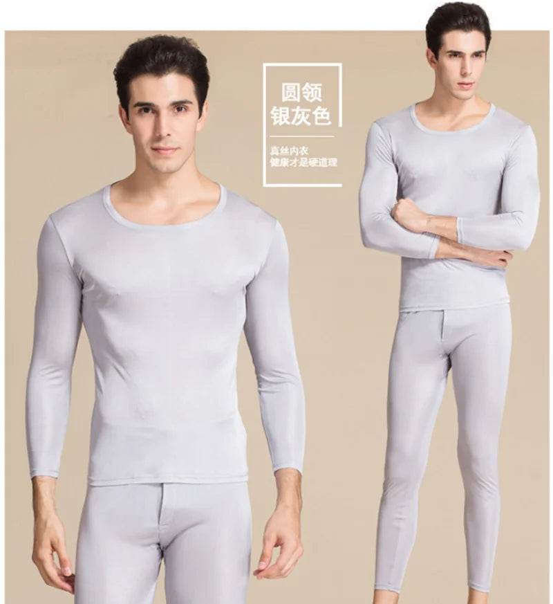 real silk under wear men thermal underwear thermo shirt men sexy clothes mens inner undershirt male clothing classic warm wears - Global Merch Markets