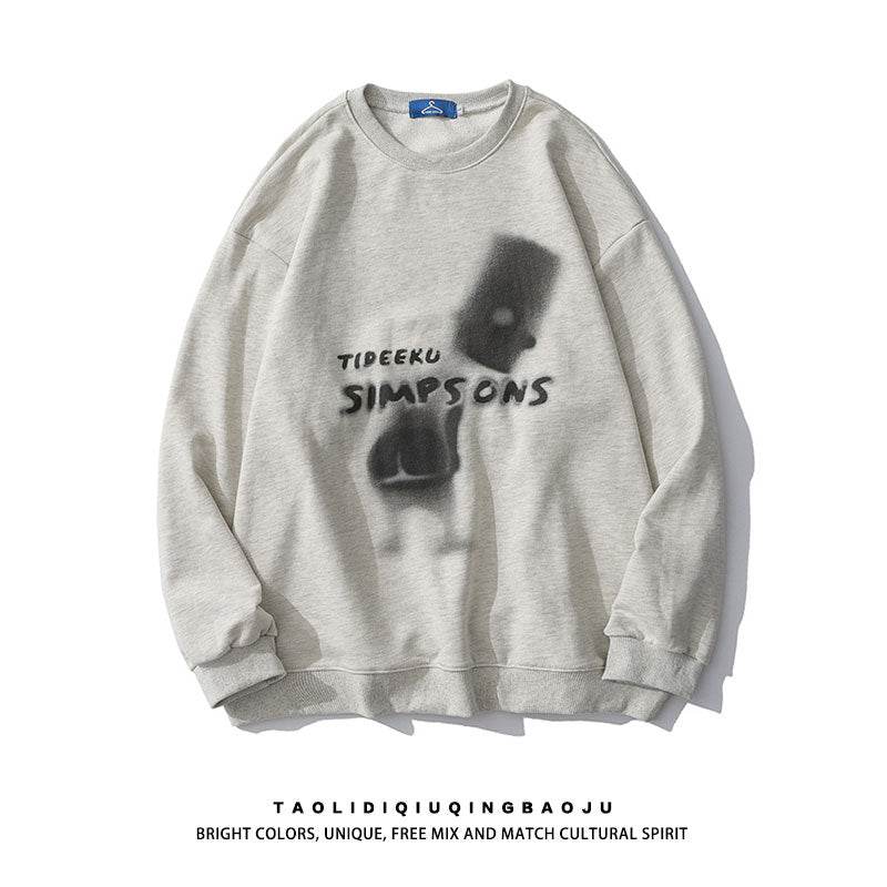 Trendy Ins Loose Cartoon Printing Hat-Free Sweater - Global Merch Markets