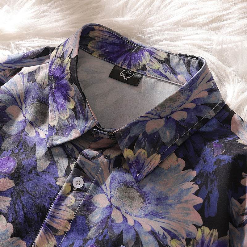 American Retro Oil Painting Style Daisy Short-Sleeved Shirt 2025 New Arrival Women's Summer Fancy Loose Couple Shirt Tide - Global Merch Markets