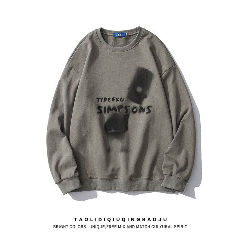 Trendy Ins Loose Cartoon Printing Hat-Free Sweater - Global Merch Markets
