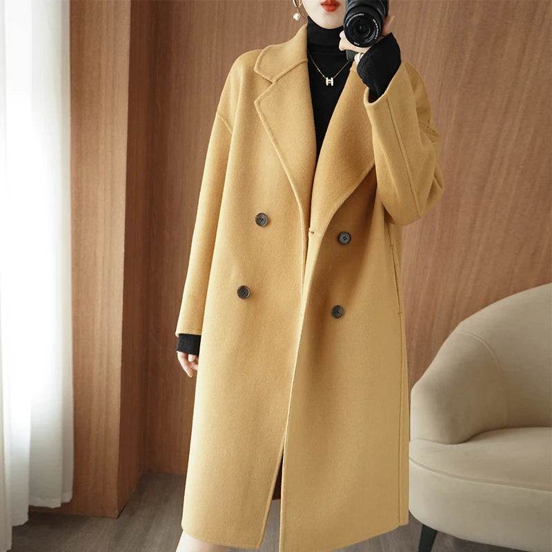 2023 Oversized Women's CoatIntroducing the 2023 Oversized Women's CoatStay warm and stylish this autumn and winter with our latest product - the 2023 Oversized Women's Coat. Made from 100% sup2023 Oversized Women's Coat Autumn and Winter Long Pure Wool Women's C