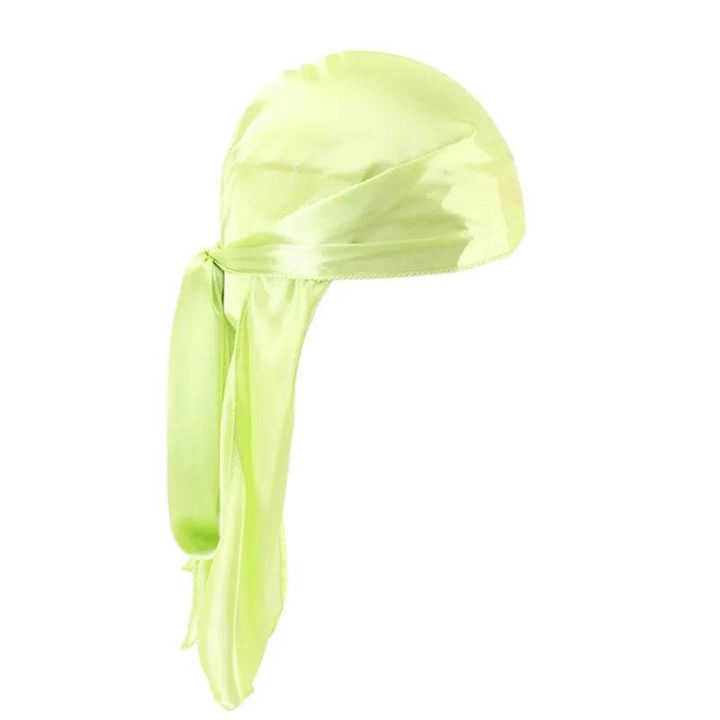 Unisex Silky Long Tail Durag Pirate Hat Turban Fashion Headwraps Cap Bandana Women Men Headwear Caps Hijab Hair Accessories ﻿ - Global Merch Markets