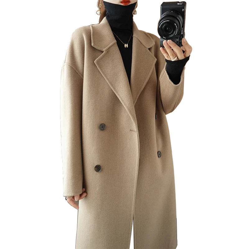 2023 Oversized Women's CoatIntroducing the 2023 Oversized Women's CoatStay warm and stylish this autumn and winter with our latest product - the 2023 Oversized Women's Coat. Made from 100% sup2023 Oversized Women's Coat Autumn and Winter Long Pure Wool Women's C