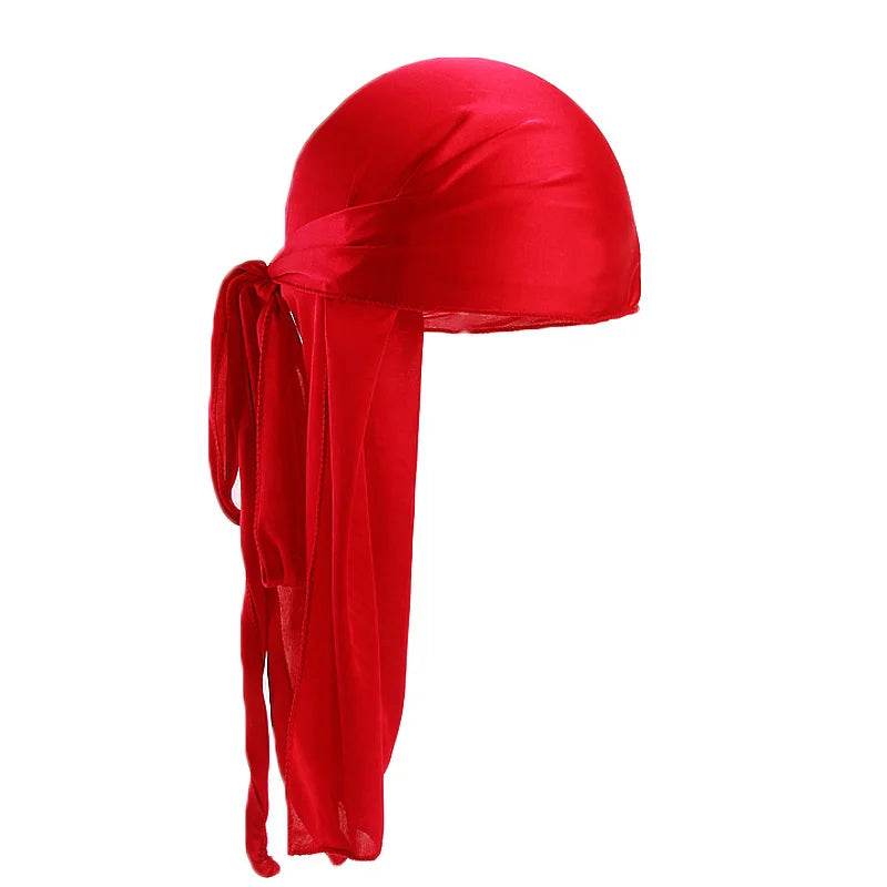 Unisex Silky Long Tail Durag Pirate Hat Turban Fashion Headwraps Cap Bandana Women Men Headwear Caps Hijab Hair Accessories ﻿ - Global Merch Markets