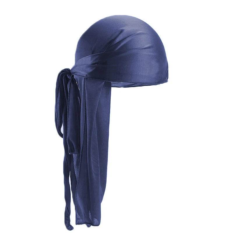 Unisex Silky Long Tail Durag Pirate Hat Turban Fashion Headwraps Cap Bandana Women Men Headwear Caps Hijab Hair Accessories ﻿ - Global Merch Markets