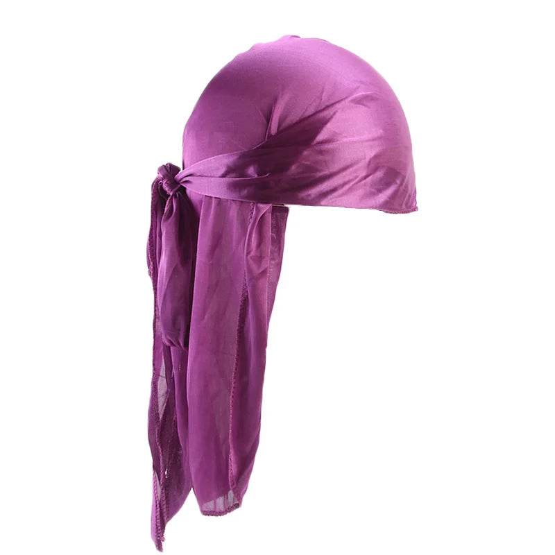 Unisex Silky Long Tail Durag Pirate Hat Turban Fashion Headwraps Cap Bandana Women Men Headwear Caps Hijab Hair Accessories ﻿ - Global Merch Markets