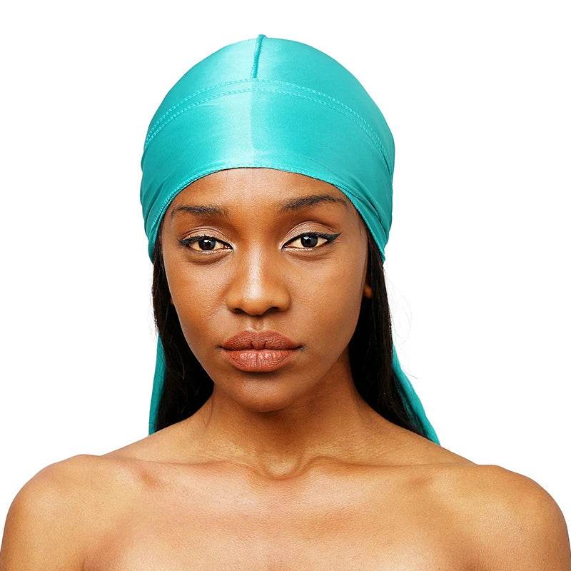 Unisex Silky Long Tail Durag Pirate Hat Turban Fashion Headwraps Cap Bandana Women Men Headwear Caps Hijab Hair Accessories ﻿ - Global Merch Markets
