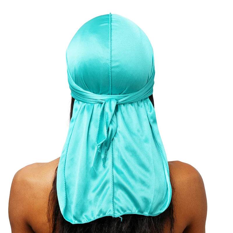 Unisex Silky Long Tail Durag Pirate Hat Turban Fashion Headwraps Cap Bandana Women Men Headwear Caps Hijab Hair Accessories ﻿ - Global Merch Markets