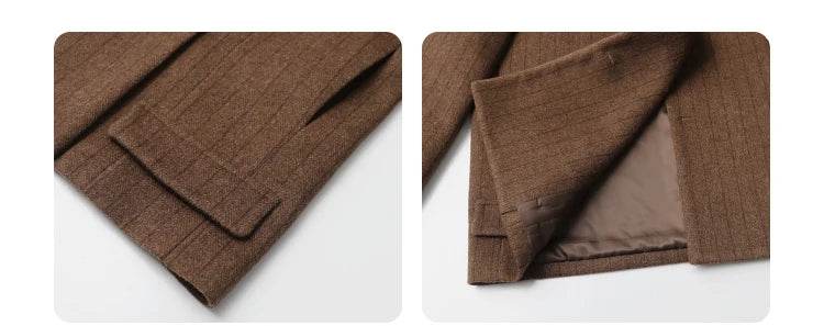 CHIC VEN Women Woolen Blazer Loose Vintage V Neck Female Jacket Suit Double Breasted Office Ladies Coat Spring Autumn 2025 - Global Merch Markets
