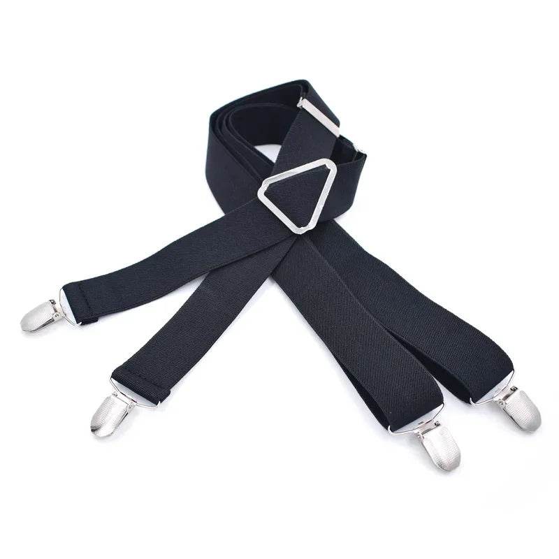 Suspenders Men 4 Clip 3.5cm Width Braces Adjustable Elastic X Back Pants Women Suspender Adult Man Braces Wedding Accessories - Global Merch Markets