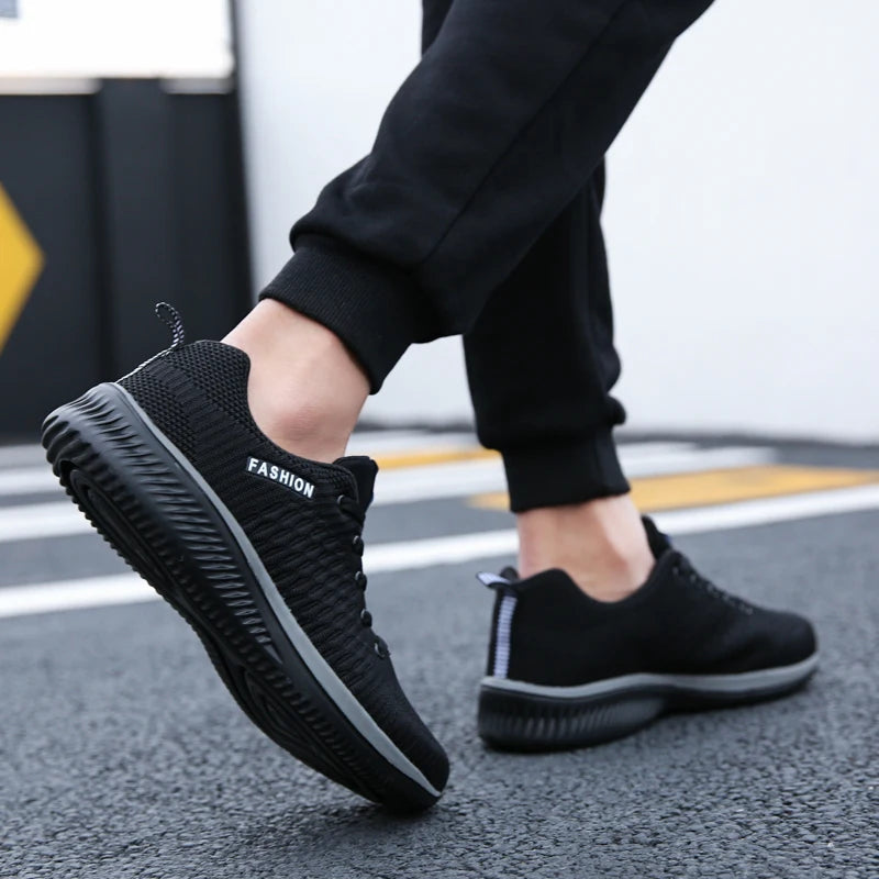 2025 Men Running Walking Knit Shoes Fashion Casual Sneakers Breathable Sport Athletic Gym Lightweight Men Sneakers Casual Shoes