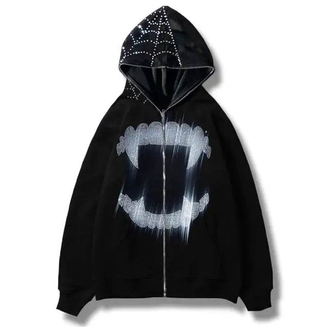 Cobweb Zip Up Sweatshirt - Global Merch Markets